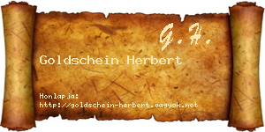 Goldschein Herbert névjegykártya